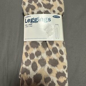 Old Navy Beige and Brown Patterned Leggings